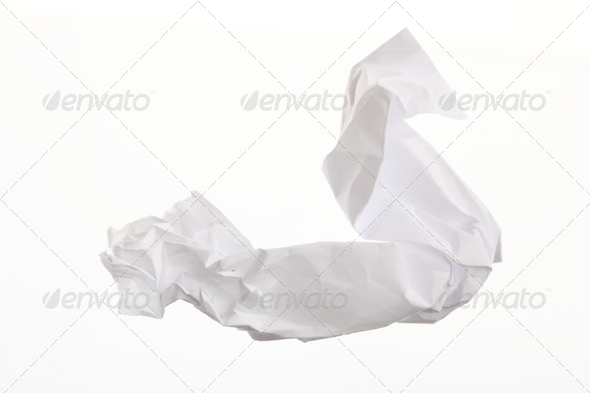 Crumpled paper on white background (Misc) Photo Download