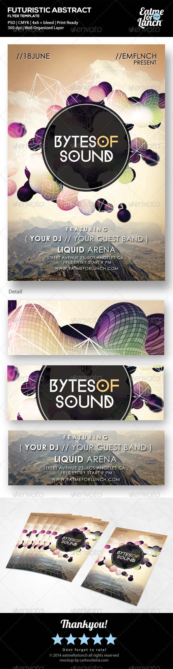 Futuristic Abstract Flyer - Bytes of Sound (Events)