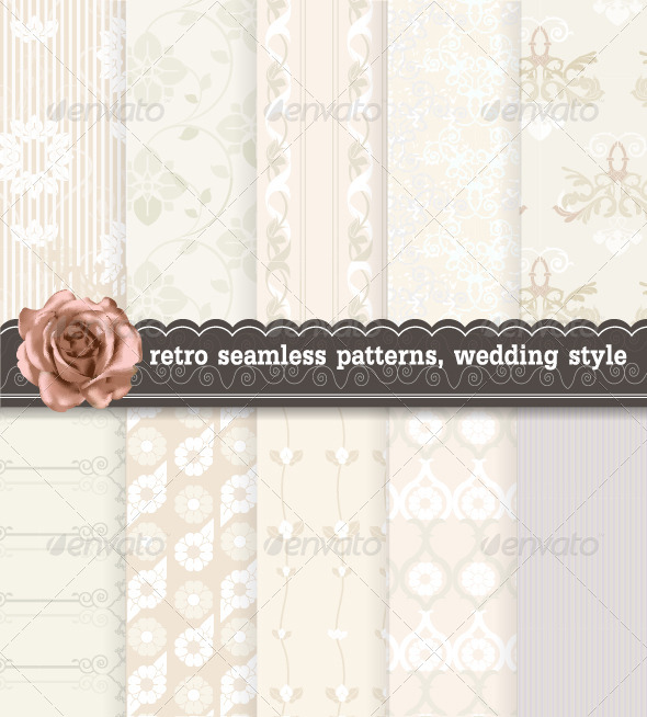 GraphicRiver Retro Seamless Patterns Wedding Style 7326726 GraphicRiver Retro Seamless Patterns Wedding Style 7326726