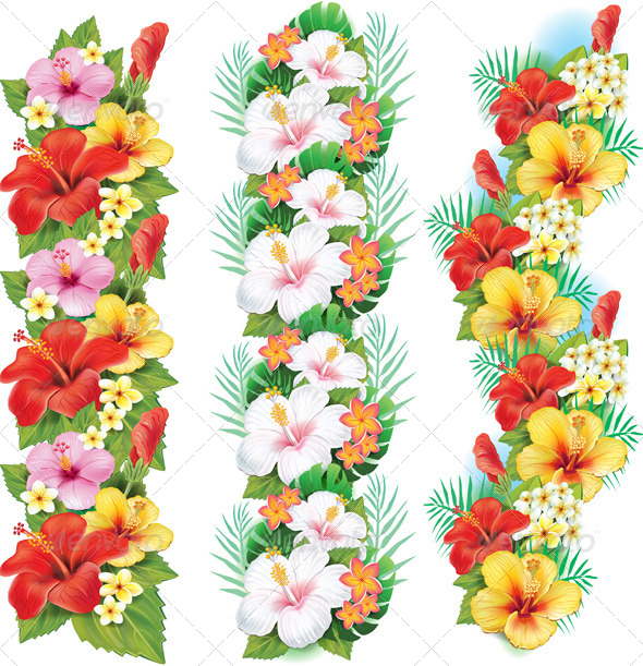 GraphicRiver Garland of Hibiscus Flowers 7328377 GraphicRiver Garland of Hibiscus Flowers 7328377