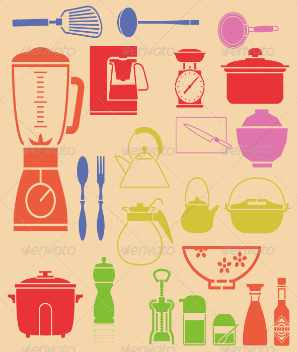 GraphicRiver Kitchen Set Digital Clipart 7328923 GraphicRiver Kitchen Set Digital Clipart 7328923