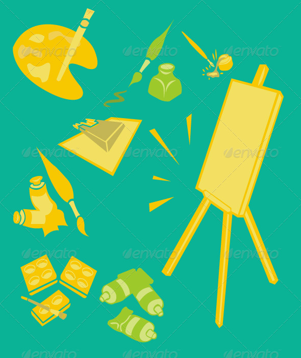 GraphicRiver Paint Tools Digital Clipart 7329067 GraphicRiver Paint Tools Digital Clipart 7329067