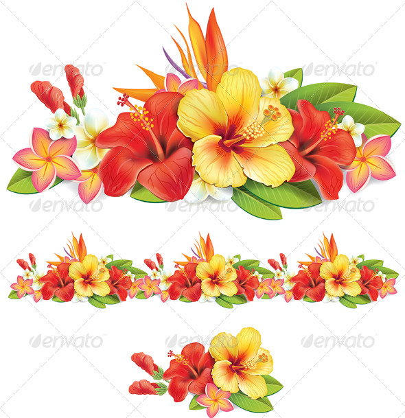 GraphicRiver Garland of Tropical Flowers 7331565 GraphicRiver Garland of Tropical Flowers 7331565
