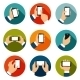 Hands with Phones Icons Set
