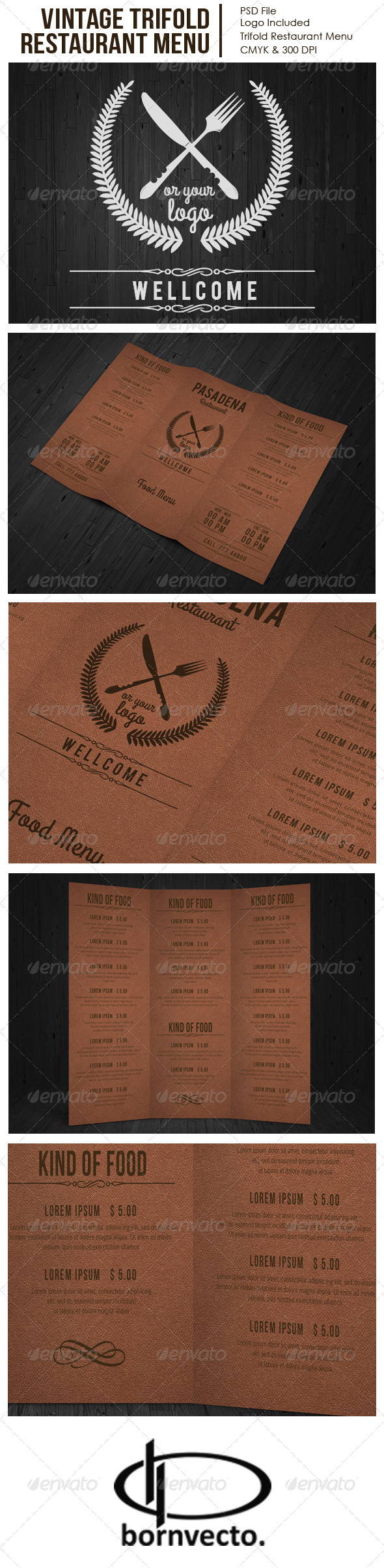GraphicRiver Vintage Trifold Restaurant Menu 7294538 GraphicRiver Vintage Trifold Restaurant Menu 7294538
