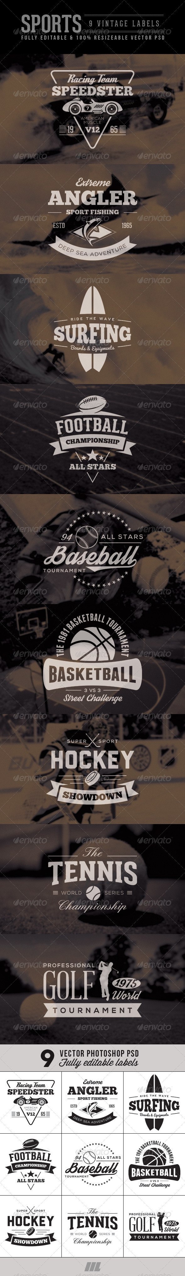 GraphicRiver Vintage Sports Badge & Label 7333802 GraphicRiver Vintage Sports Badge & Label 7333802