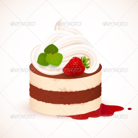 GraphicRiver Tiramisu Cake with Cream and Strawberry 7333815 GraphicRiver Tiramisu Cake with Cream and Strawberry 7333815