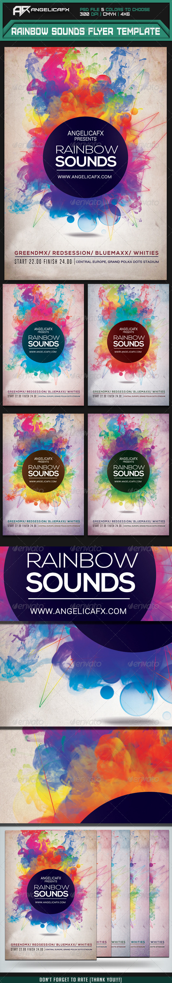 GraphicRiver Rainbow Sounds Flyer Template 7333824 GraphicRiver Rainbow Sounds Flyer Template 7333824