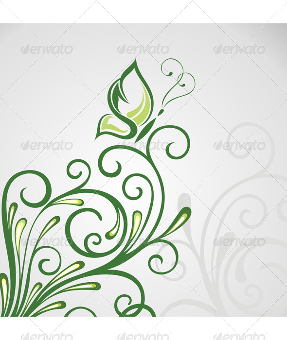 GraphicRiver Abstract Floral Background with Butterfly 7335500 GraphicRiver Abstract Floral Background with Butterfly 7335500