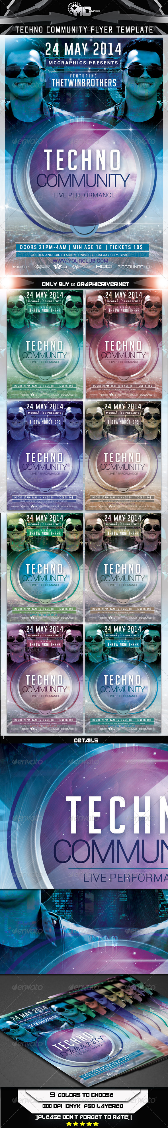 GraphicRiver Techno Community Flyer Template 7335967 GraphicRiver Techno Community Flyer Template 7335967