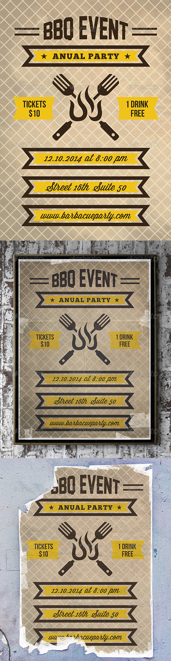 GraphicRiver BBQ Party Flyer Poster 7335324 GraphicRiver BBQ Party Flyer Poster 7335324