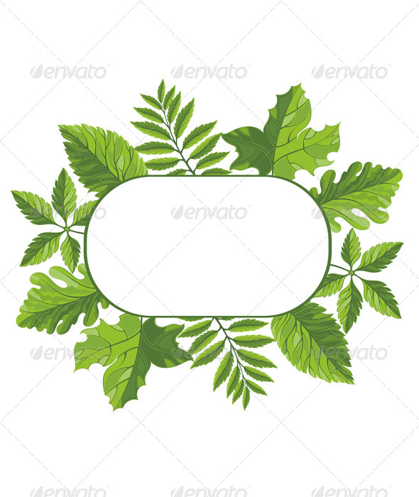 GraphicRiver Frame with Green Leaves 7336408 GraphicRiver Frame with Green Leaves 7336408