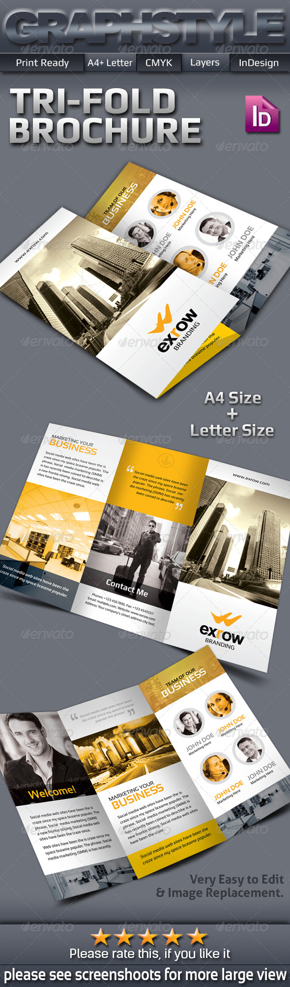 GraphicRiver Exrow Tri-fold Corporate Business Brochure 7337421 GraphicRiver Exrow Tri-fold Corporate Business Brochure 7337421