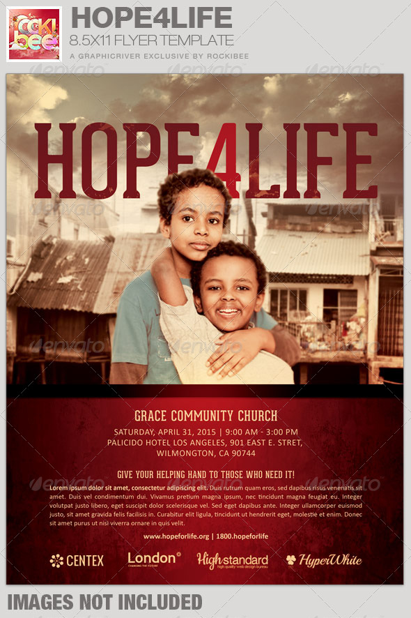 Hope4Life Charity Event Flyer Template (Church)