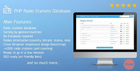 PHP Radio Stations Database - CodeCanyon Item for Sale