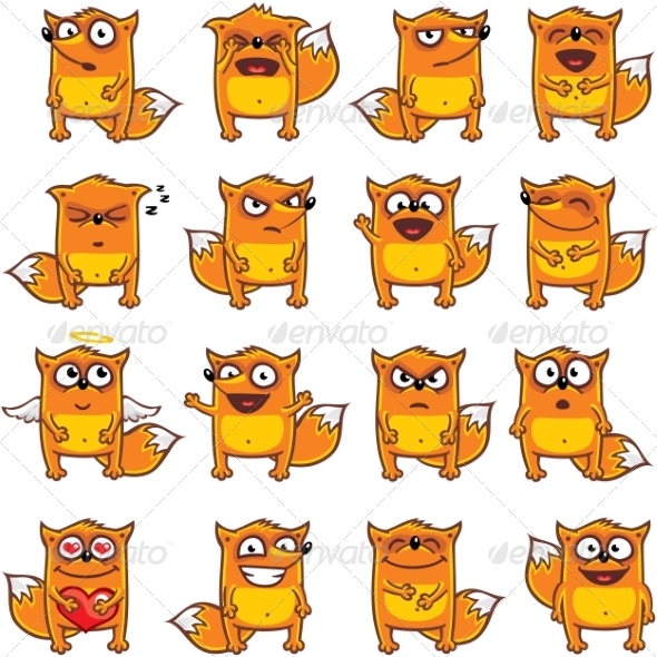 GraphicRiver 16 Smiley Foxes 7340127 GraphicRiver 16 Smiley Foxes 7340127