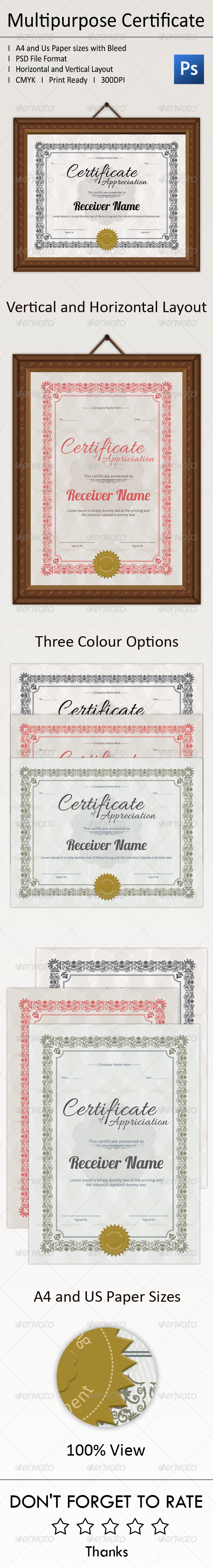 Multipurpose Certificate Pack (Certificates)