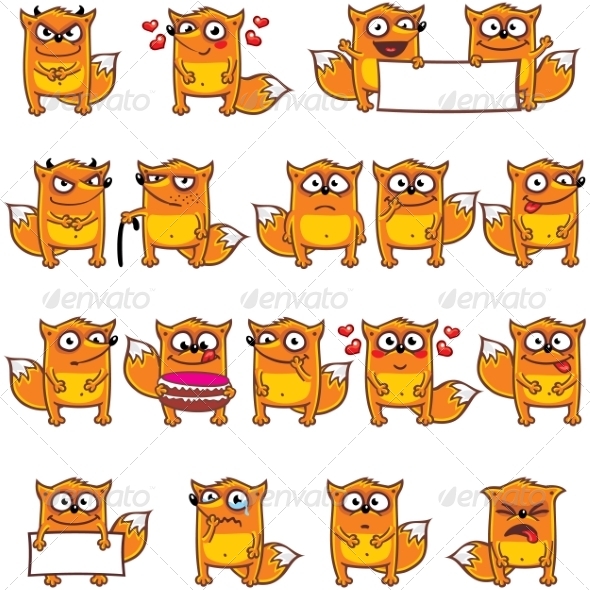 GraphicRiver 18 Smiley Foxes 7340248 GraphicRiver 18 Smiley Foxes 7340248