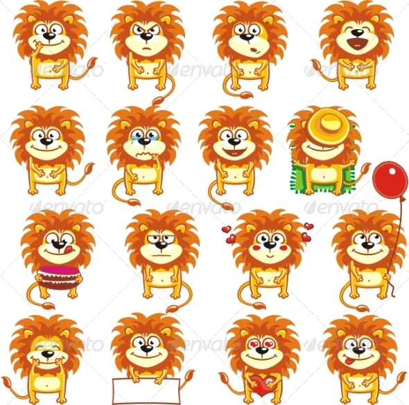 GraphicRiver Smiley Lions 7340928 GraphicRiver Smiley Lions 7340928