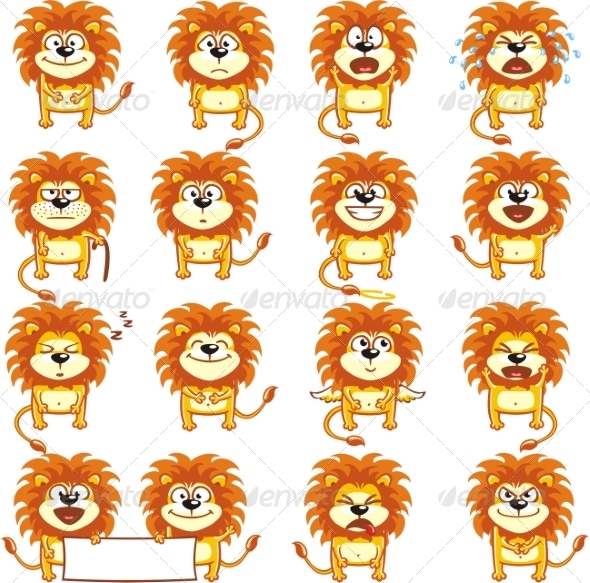 GraphicRiver Smiley Lions 7340963 GraphicRiver Smiley Lions 7340963