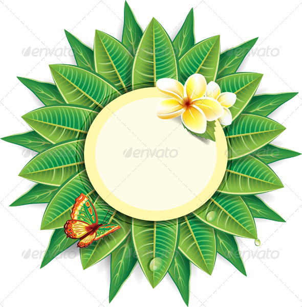 GraphicRiver Round Frame Made from Leaves 7341059 GraphicRiver Round Frame Made from Leaves 7341059