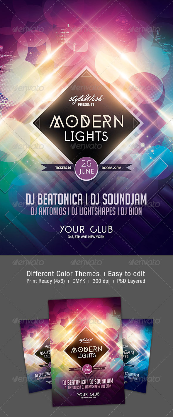 Modern Lights Flyer (Clubs & Parties)