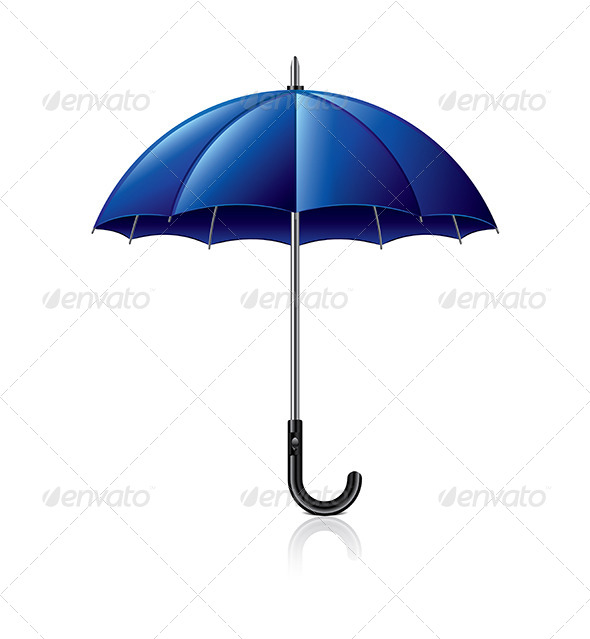 Classic Blue Umbrella Illustration (Man-made objects)