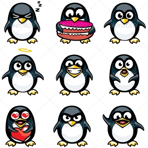 GraphicRiver Smiley Penguins 7341619 GraphicRiver Smiley Penguins 7341619