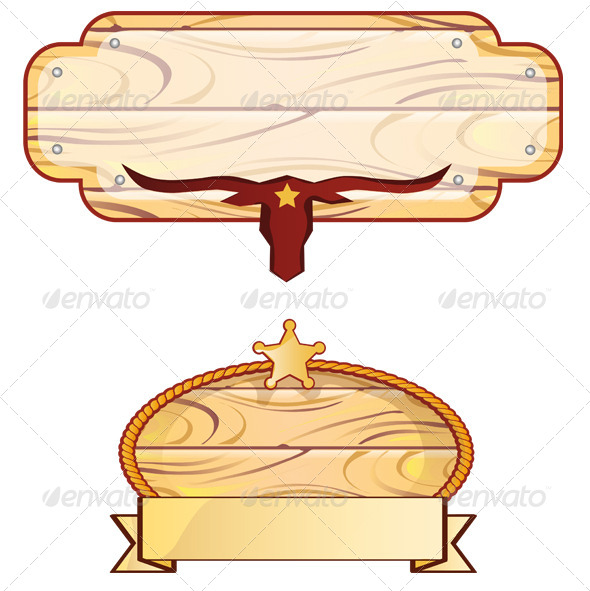 GraphicRiver Two Western Signboards 7341655 GraphicRiver Two Western Signboards 7341655