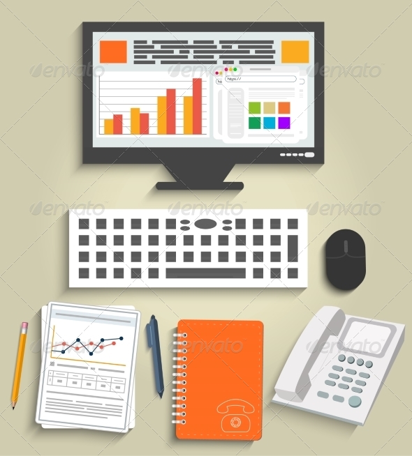 GraphicRiver Set of Business Work Elements 7341689 GraphicRiver Set of Business Work Elements 7341689
