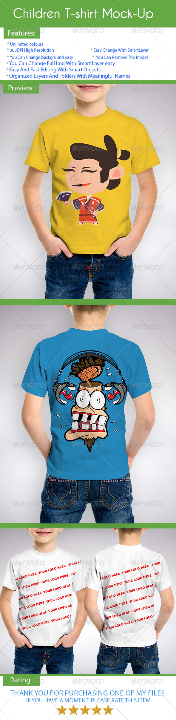 GraphicRiver Children T-shirt Mock-Up 7341939 GraphicRiver Children T-shirt Mock-Up 7341939