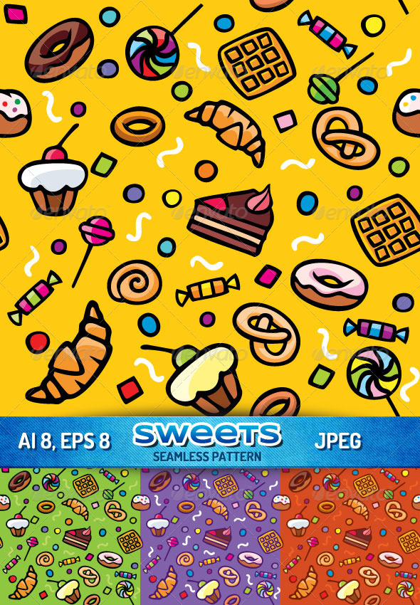 GraphicRiver Seamless Pattern Sweets 7342097 GraphicRiver Seamless Pattern Sweets 7342097