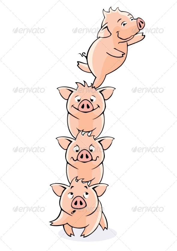 GraphicRiver Funny piglets Vector 7342226 GraphicRiver Funny piglets Vector 7342226