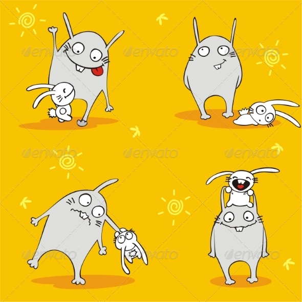 GraphicRiver Seamless vector wallpaper Cheerful hares 7342266 GraphicRiver Seamless vector wallpaper Cheerful hares 7342266