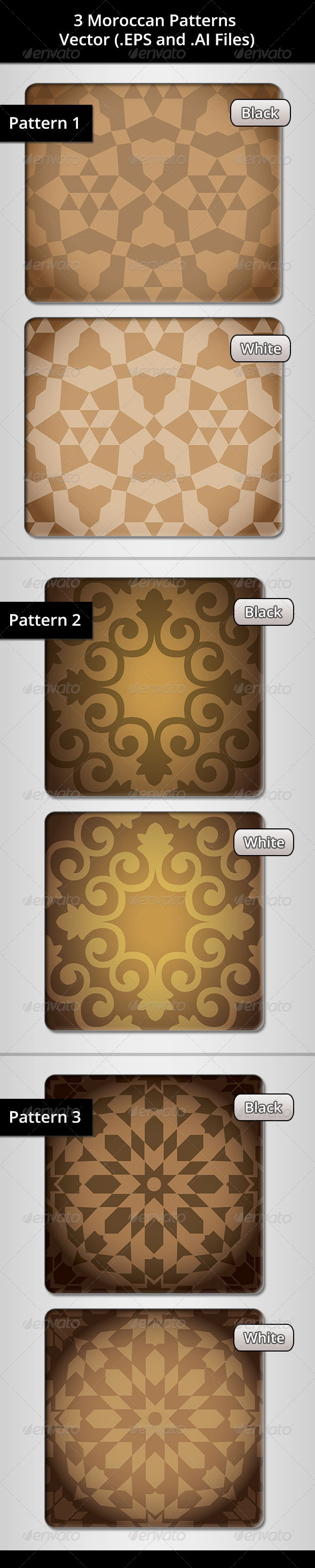 GraphicRiver 3 Moroccan Patterns Bundle 7342271 GraphicRiver 3 Moroccan Patterns Bundle 7342271