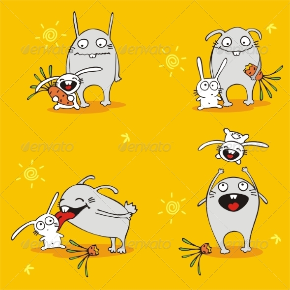 GraphicRiver Seamless vector wallpaper Cheerful hares 7342278 GraphicRiver Seamless vector wallpaper Cheerful hares 7342278