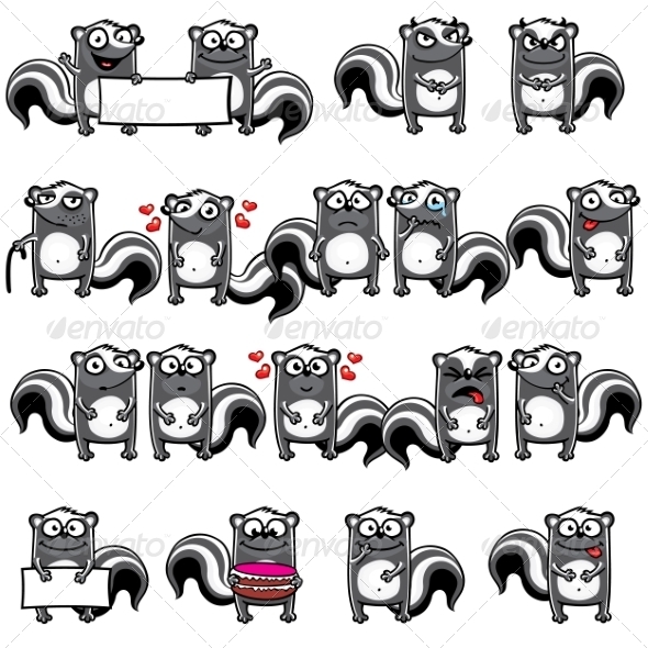 GraphicRiver Smiley Skunks 7342360 GraphicRiver Smiley Skunks 7342360