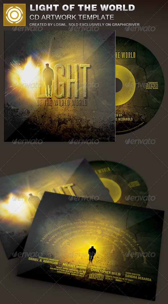 GraphicRiver Light of the World CD Artwork Template 7342396 GraphicRiver Light of the World CD Artwork Template 7342396