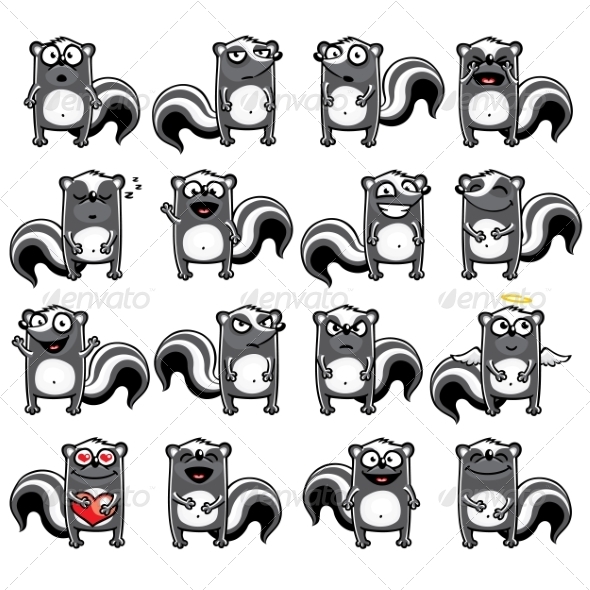 GraphicRiver Smiley Skunks 7342401 GraphicRiver Smiley Skunks 7342401
