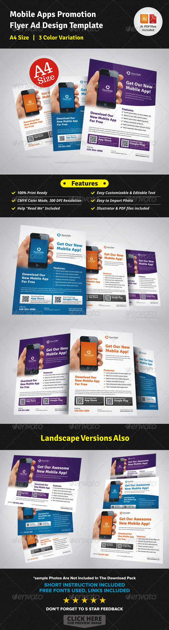 GraphicRiver Mobile Apps Promotion Flyer Ad Design 7342405 GraphicRiver Mobile Apps Promotion Flyer Ad Design 7342405