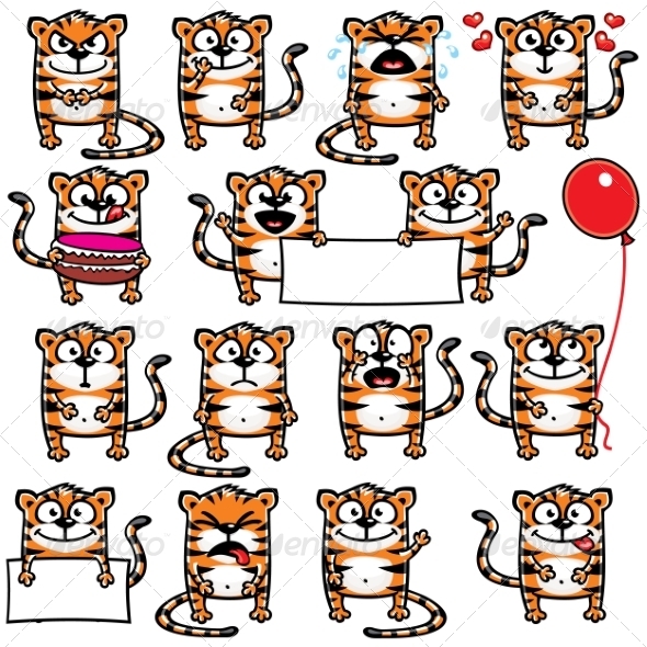 GraphicRiver Smiley Tigers 7342781 GraphicRiver Smiley Tigers 7342781