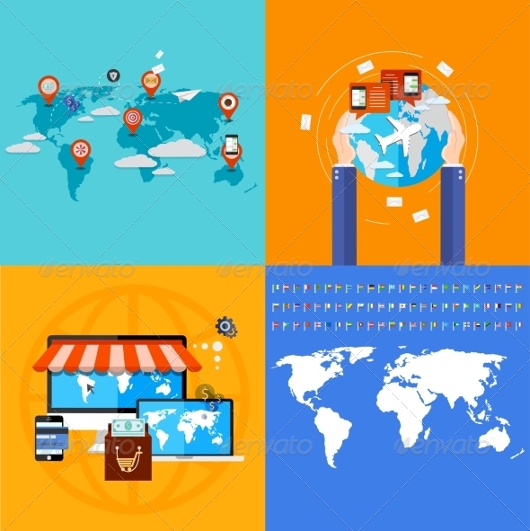 GraphicRiver Flat Modern Icons on Sample Background 7342790 GraphicRiver Flat Modern Icons on Sample Background 7342790