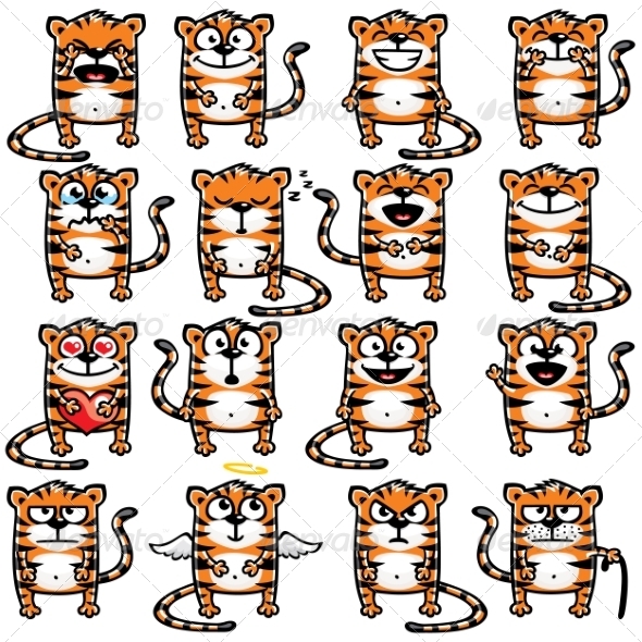 GraphicRiver Smiley Tigers 7342796 GraphicRiver Smiley Tigers 7342796