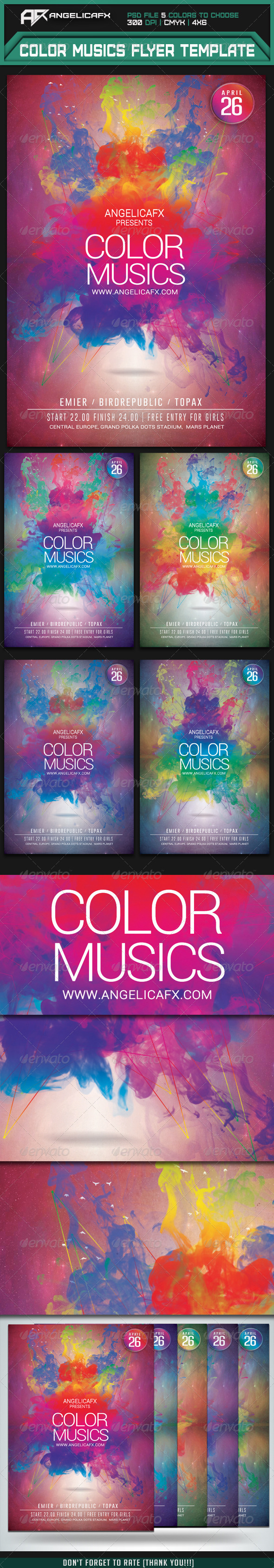 GraphicRiver Color Music Flyer Template 7337461 GraphicRiver Color Music Flyer Template 7337461