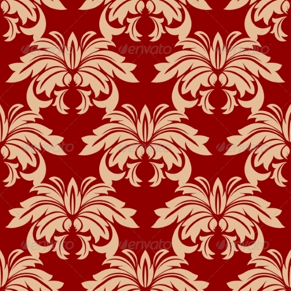 GraphicRiver Red Damask Floral Seamless Pattern 7343327 GraphicRiver Red Damask Floral Seamless Pattern 7343327
