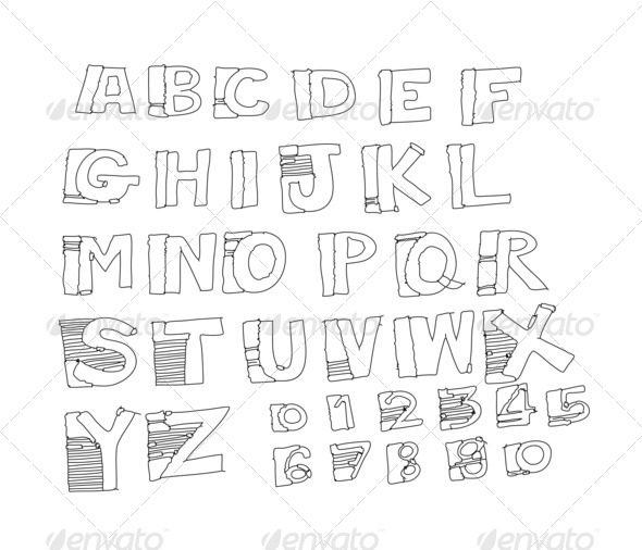 real Hand drawn letters font written with a pen (Misc) Photo Download