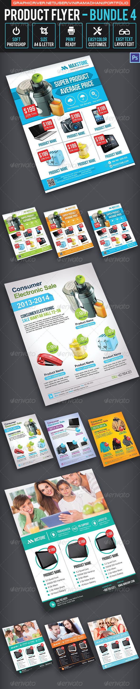 GraphicRiver Product Promotion Flyer Bundle 4 7345524 GraphicRiver Product Promotion Flyer Bundle 4 7345524