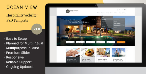 ThemeForest Ocean View Hotel Website PSD Template 7260962 ThemeForest Ocean View Hotel Website PSD Template 7260962