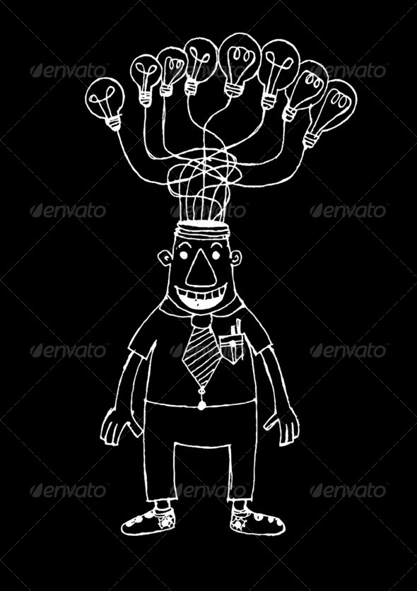 man thinking Cartoon style illustration (Misc) Photo Download