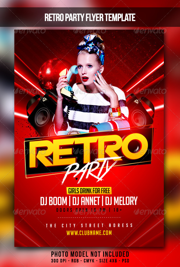 Retro Party Flyer (Clubs & Parties)